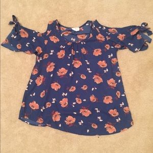 Off the shoulder floral shirt